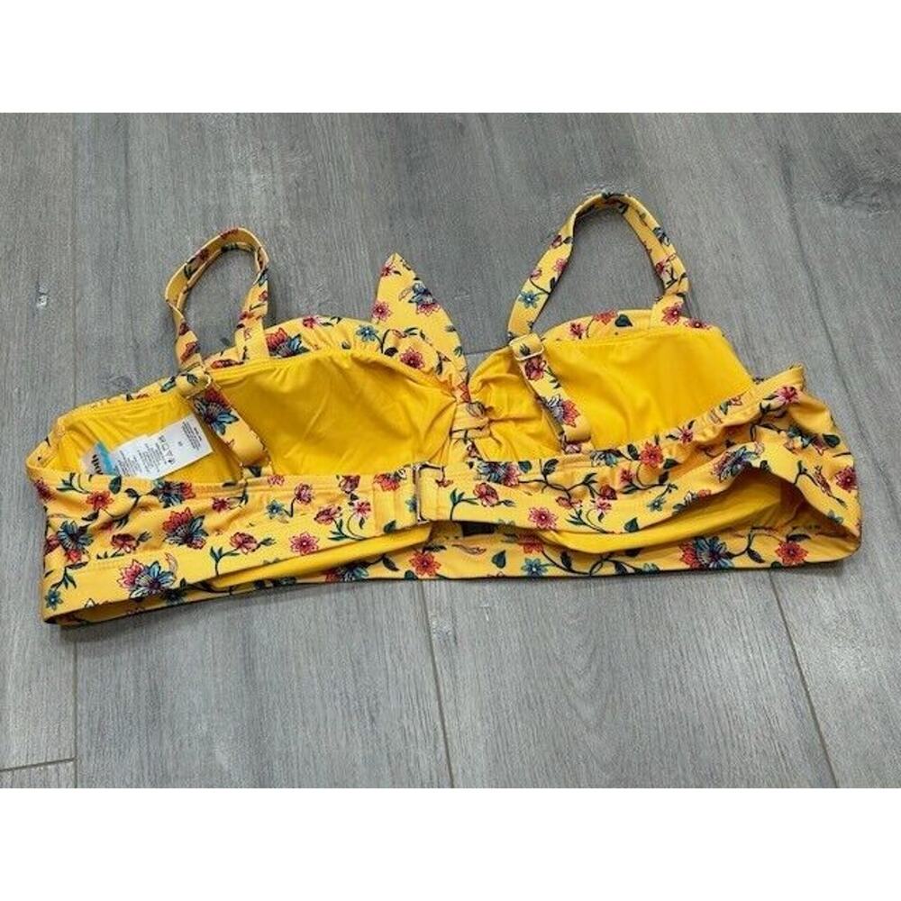 ModCloth Womens Santa Barbara Saturdays Bikini Top Floral Yellow Size 2X NWOT - Picture 3 of 9